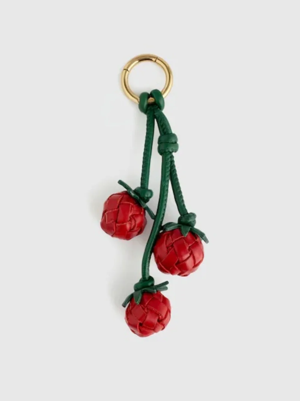 New! Madewell Woven Tomato Bag Charm in Leather Scarlett - Picture 2 of 9